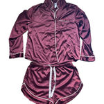 Stars Above  Satin Pajama Set - Deep Red Photo 0