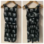 Topshop Black Elephant Print Bar Back Mini Dress Size 2 EUC Photo 9