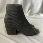 Eileen Fisher Croft Stretch Knit Gray Ankle Open Toe Boots Photo 1