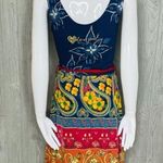 Desigual  rhinestone belted tank top style casual paisley dress small Photo 6