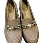 Giani Bernini Women's  Taupe Loafers with Silver Hardware Size 8 block heel Photo 0