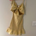 Mable yellow gingham plaid dress size small Gold Photo 2