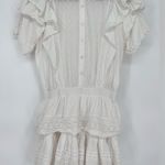 Maia Bergman Mery Dress White Eyelet Lace Mini Flutter Ruffle Layers Medium Photo 3