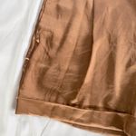 INC New Satin Belted Waist Cuffed Hem Shorts Warm Chestnut Brown Photo 5