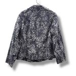 Joan Rivers  Animal Print Button Jacket Size 1X Gray Purple Lined Statement Photo 1
