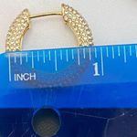BaubleBar New Carina Gold Pavé Crystal Encrusted Huggie Hoops earrings Photo 4
