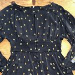 Free People Woman’s Love Grows Front Button Long Sleeve Black Romper Size Small Photo 5