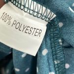 Green White Polka Dot Keyhole Mock Neck Ruffle Mini Dress Women's Size Large L Photo 6