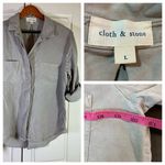 Cloth & Stone Split Back Button Down Shirt Women Large Minimalist Basics Neutral Tan Photo 1