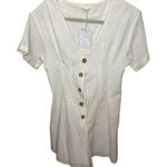 Commense White Button‎ Down V Neck Short Sleeve Romper Size XS Photo 0