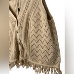 BCBGeneration  Tan Fringe V-Neck Sweater Vest NWT Photo 2
