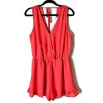 ASTR The Label Coral Peach Ruffled Romper Size Large Photo 1