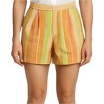 Posse Shorts 100% Cotton Striped Coral Orange Lime Green White NWT Small Photo 0