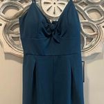 Trixxi 13 Teal Spaghetti Strap romper peek a boo bow in front NWT dressy club Photo 0