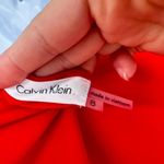 Calvin Klein Women's Lace Up 3/4 Sleeve Shift Cocktail Dress Cherry Red Size 8 Photo 1