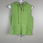 Christopher & Banks Christopher & Banks Waffle Weave Vest Womens S Green Sleeveless Hooded Full Zip Photo 9