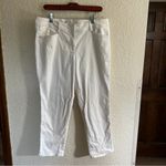 Cache  White Denim Stretch Cropped Jeans Size 14‎ Photo 1