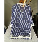 Debbie Katz Tunic Shirt Dress XL Cover Up White Navy SANDY PIPER Resort Boating Blue Photo 5