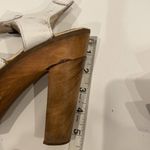 Destroy Women’s Wood Platform Heels White Leather Upper Sz 10 Spanish Y2K 90’s Photo 5