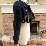 Thrill Jeans Black Distressed Denim Jacket Size M Photo 1