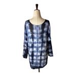 Velvet By Graham & Spencer Shirt Women Small Blue Vintage Slub Tie Dye Top Retro Photo 1