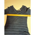 Twenty One Blue Sparkle Bodycon Dress‎ Ruched V Neck Long Sleeve Medium Photo 3