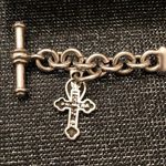 Sterling Silver Link Charm Bracelet with 3 Charms Photo 1