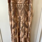 Mac Duggal  6015 V neck Sequin Embellished Gown Apricot Pink size 14 Photo 4