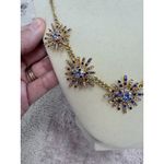 Talbots Gold Tone Colorful Pavé Starburst Necklace Dopamine Dressing Jewelry Photo 1