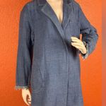 Soft Surroundings  Jacket Chambray Blazer Snap Fringe Hem & Sleeve Size L. B38 Photo 1