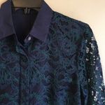 J.Crew  size 4 navy laced long sleeved blouse Photo 1
