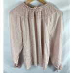 Falls Creek  Mock Neck Clip Dot Blouse Pink Size XL Photo 5