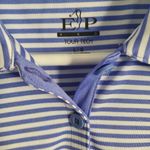 ep pro Women's  Blue and White Striped Sleeveless Polo Size Large Photo 2