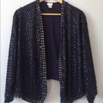 H&M Blue Sequin Open Front Cardigan Size 6. Photo 0