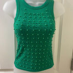 White Birch  green Sleeveless Tank Top Crew Neckline Fitted Women’s Size small Photo 0
