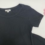 LNA  Ribbed Jersey Knit Skinny Bodycon Short Sleeved T-Shirt Dress: Black Photo 3