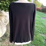 Karen Scott  Deep black Napa Valley floral long sleeve shirt Photo 11