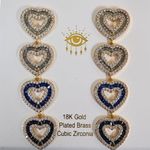 Eye Candy LOS ANGELES Willow Hearts CZ Drop Earrings NEW Photo 2