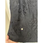 Tibi  Silk Wool Blend Black Sleeveless Floral Embroidered Top Size 12 Classic Photo 6