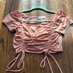 Love Wins pink drawstring short sleeve top Size XS Photo 0