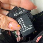 Forever 21 Black Pink Floral Suspender Style Straight Leg Jumpsuit M Photo 2