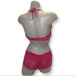 Zuliana Size Large Dark Pink 3 Piece Lace Set. Made in Brazil. New With Tags. Photo 2