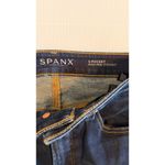 Spanx High Rise Straight Leg 5 Pocket Denim Size 28 Zip Up Jeans Dark Wash Denim Photo 2