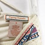 Flying Tomato Medium Dress Mini Embroidered Lace Lined White Boho CrissCross 311 Photo 9