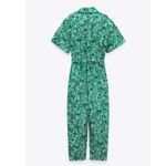 ZARA NWT  ZIPPERED PRINTED JUMPSUIT Green Bloggers Fav Small Photo 6