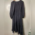 Joie  Black Assymetric Hem Ruffled Midi Dress With Hearts Large Photo 3