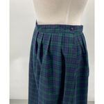 Vintage 70s Pendleton Midi Skirt Virgin Wool Plaid Tartan Green Navy Womens 8 Photo 4