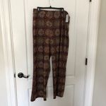 Cider Womens Floral Boho Patterned Pants Wide Leg Pull-On Size 2XL Brown NWT Photo 3