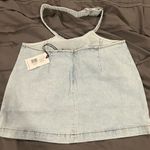 We Wore What  jean cutout skirt Photo 1