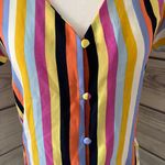 E & M  Rainbow Striped Flutter Sleeve Top  Photo 2